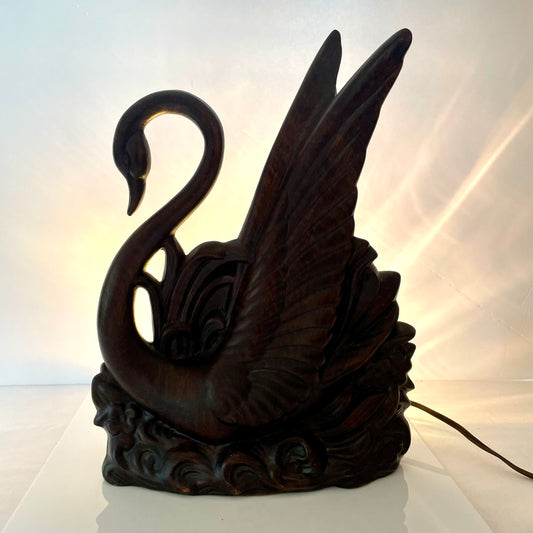 Dark Swan Mid-Century Ceramic Mood Accent Lamp
