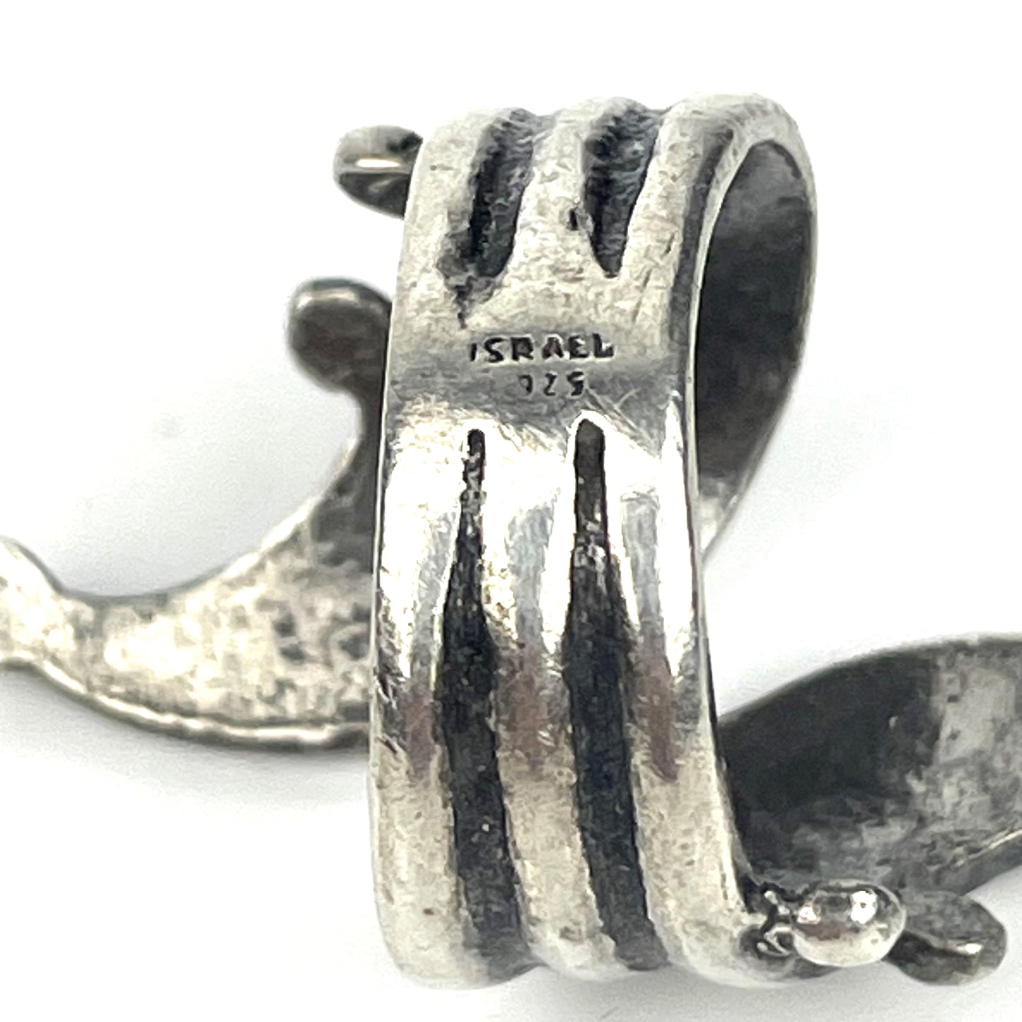 Unique Sterling Silver Artisan Ring Marked "Israel"