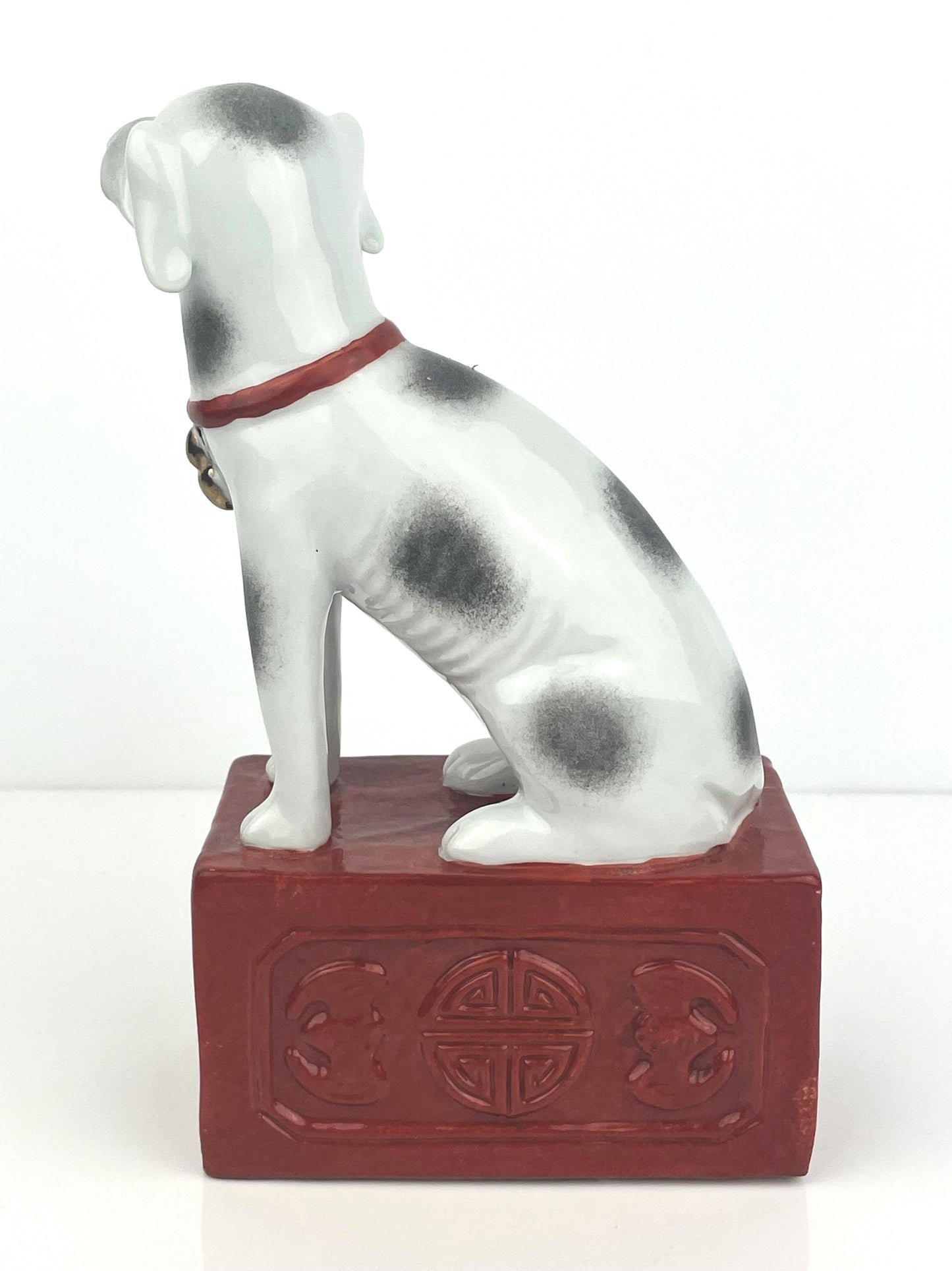 Vintage Chinese Porcelain Hand Painted Dog Figurine