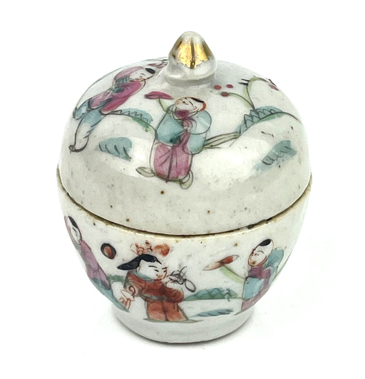 Antique Chinese Small Porcelain Covered Jar