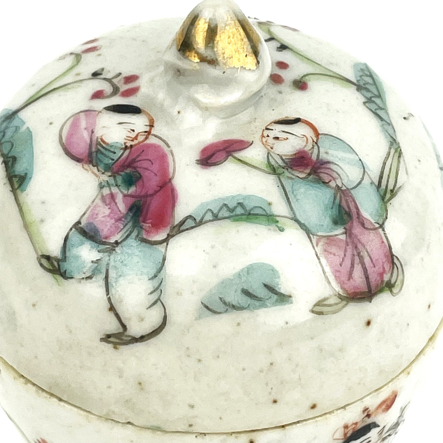 Antique Chinese Small Porcelain Covered Jar