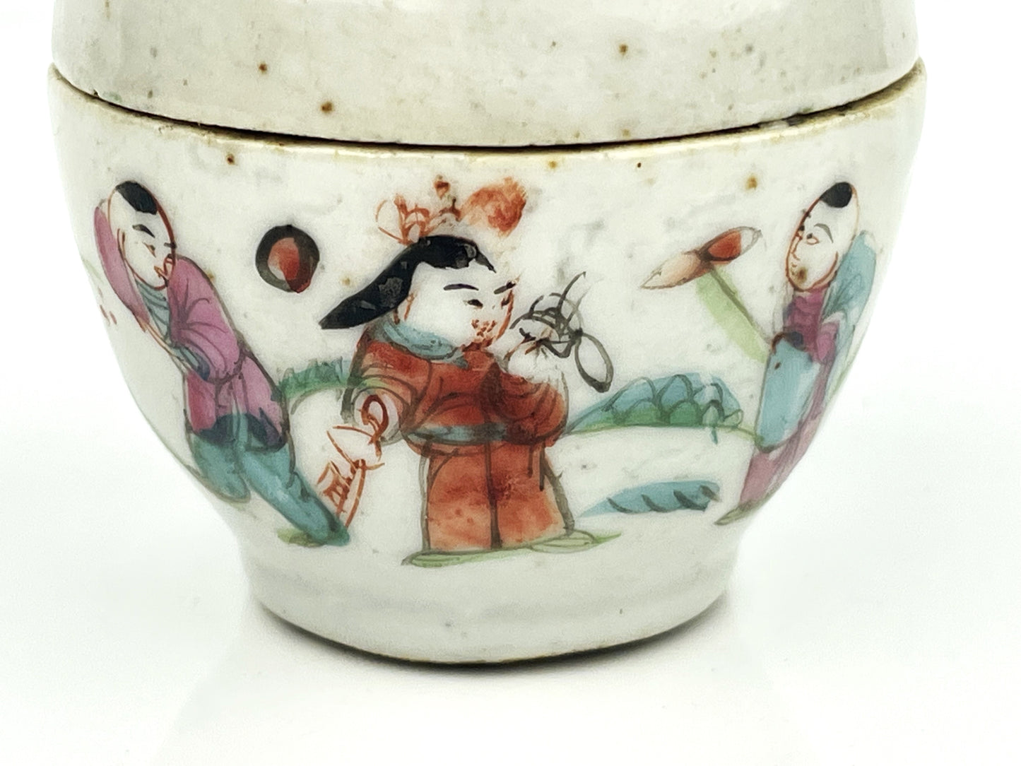 Antique Chinese Small Porcelain Covered Jar