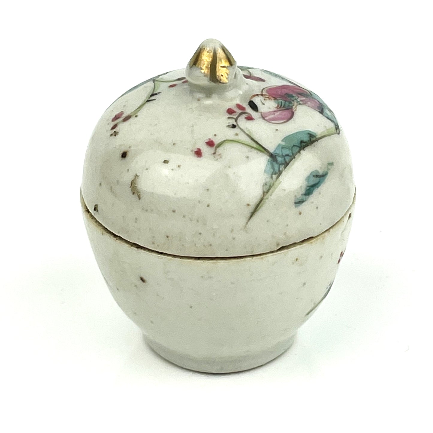 Antique Chinese Small Porcelain Covered Jar