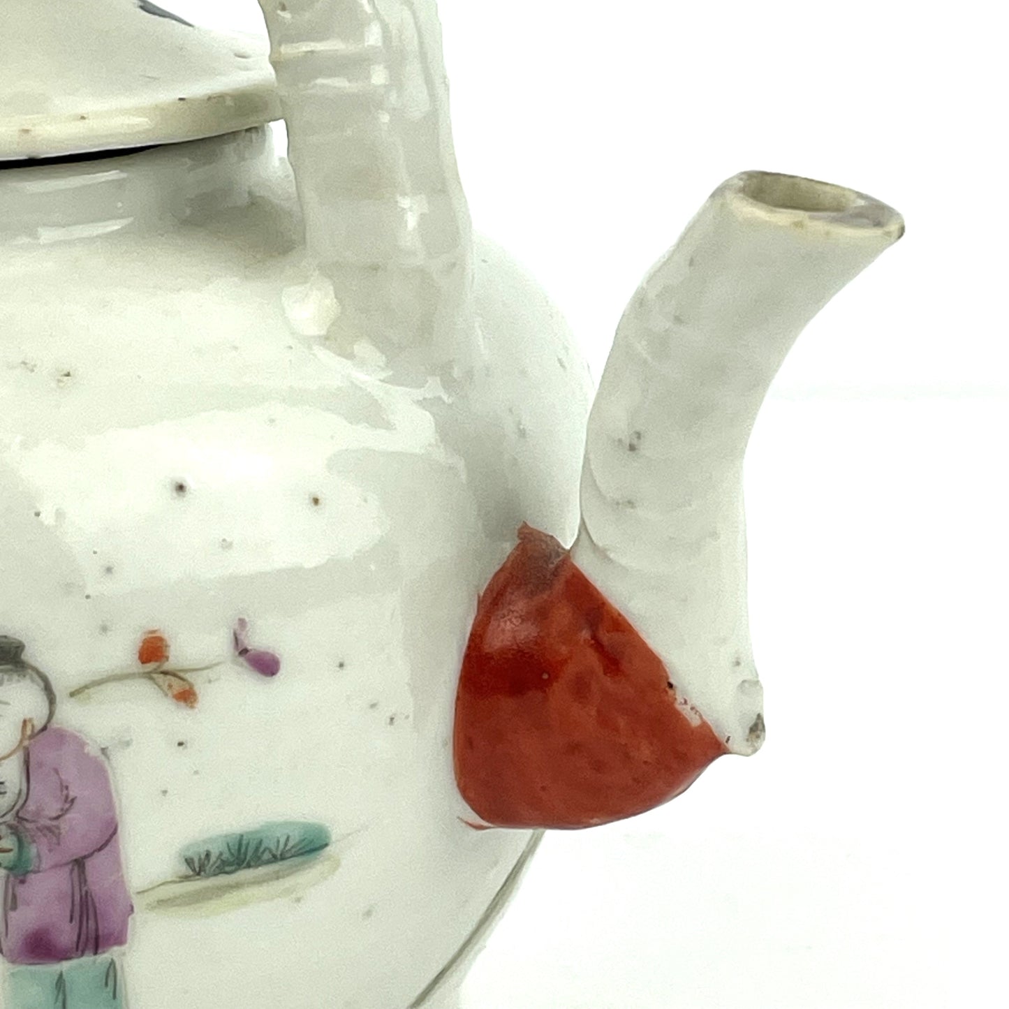 Antique Chinese Signed Porcelain Teapot Wine Pot