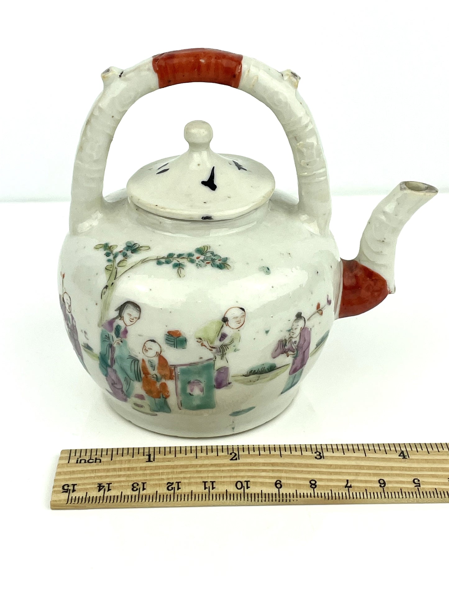 Antique Chinese Signed Porcelain Teapot Wine Pot