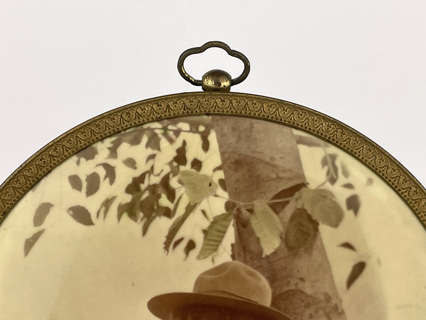 Antique Large Circular Tintype Country Pioneer Woman Columbia Medallion Studios