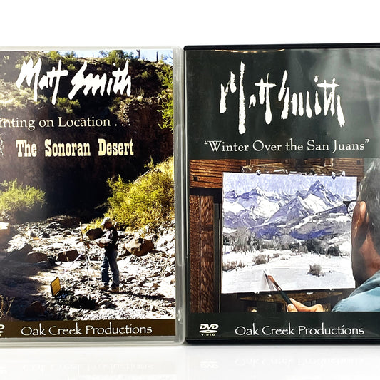 Matt Smith 2-Set Art Painting Instruction DVDs Sonoran Desert Winter San Juans