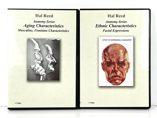 Hal Reed 2-Set Anatomy Art Instruction DVDs Aging Ethnic Facial Features