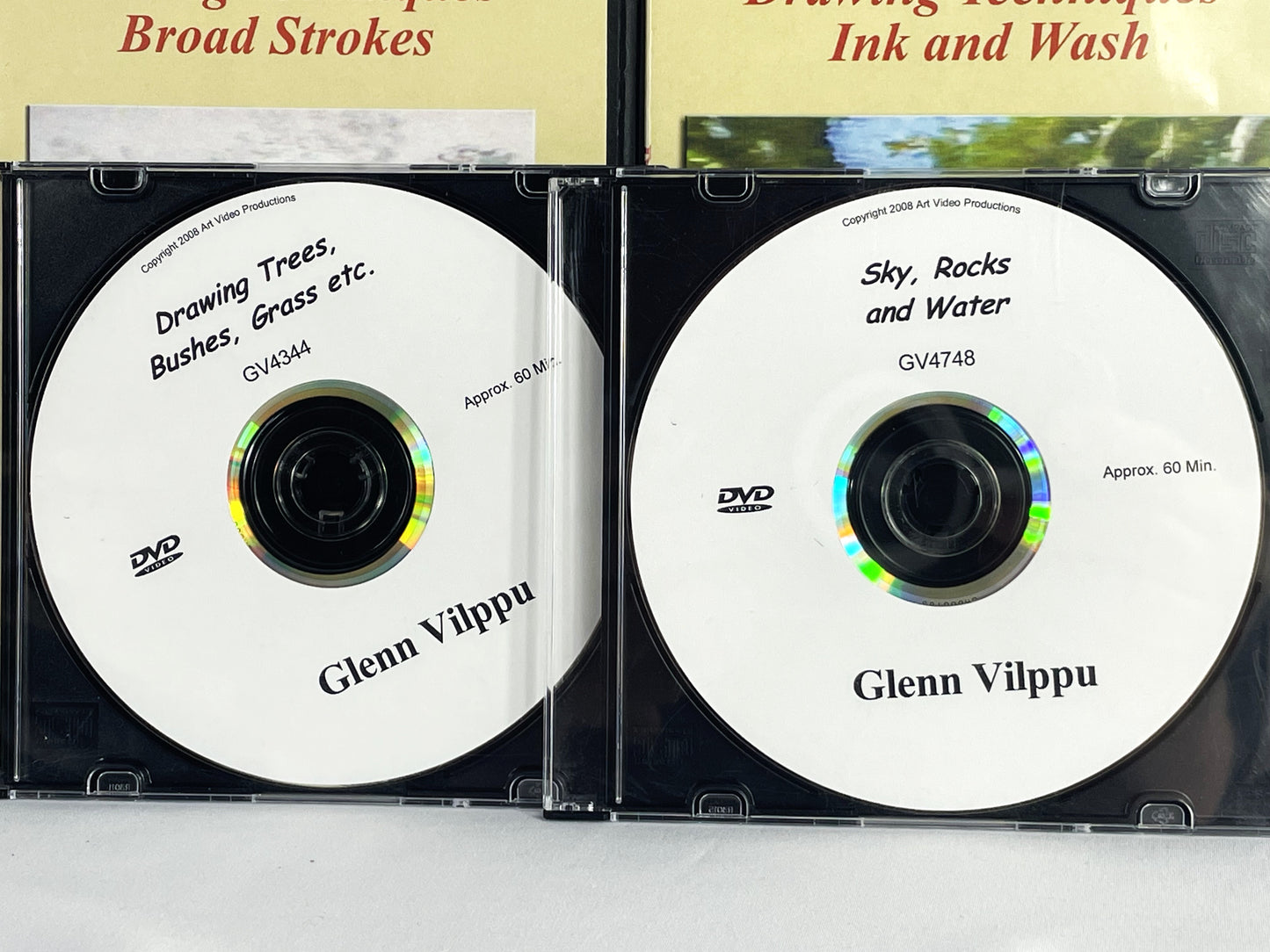 Glenn Vilppu 4-Set Drawing Techniques DVDs Broad Stokes Ink Trees Sky Water