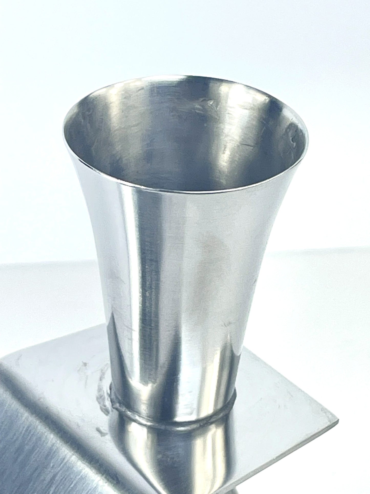 Scarce Dana Danish Mid-Century Modern Stainless Steel Twin Candleholder