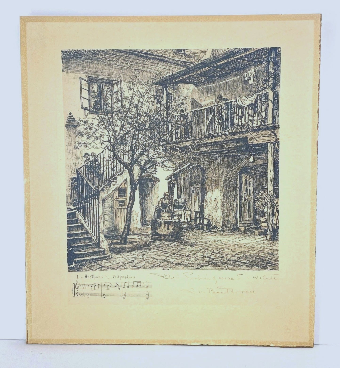 Vintage Etching Beethoven Home German Artist Herta Czoerning-Gobanz