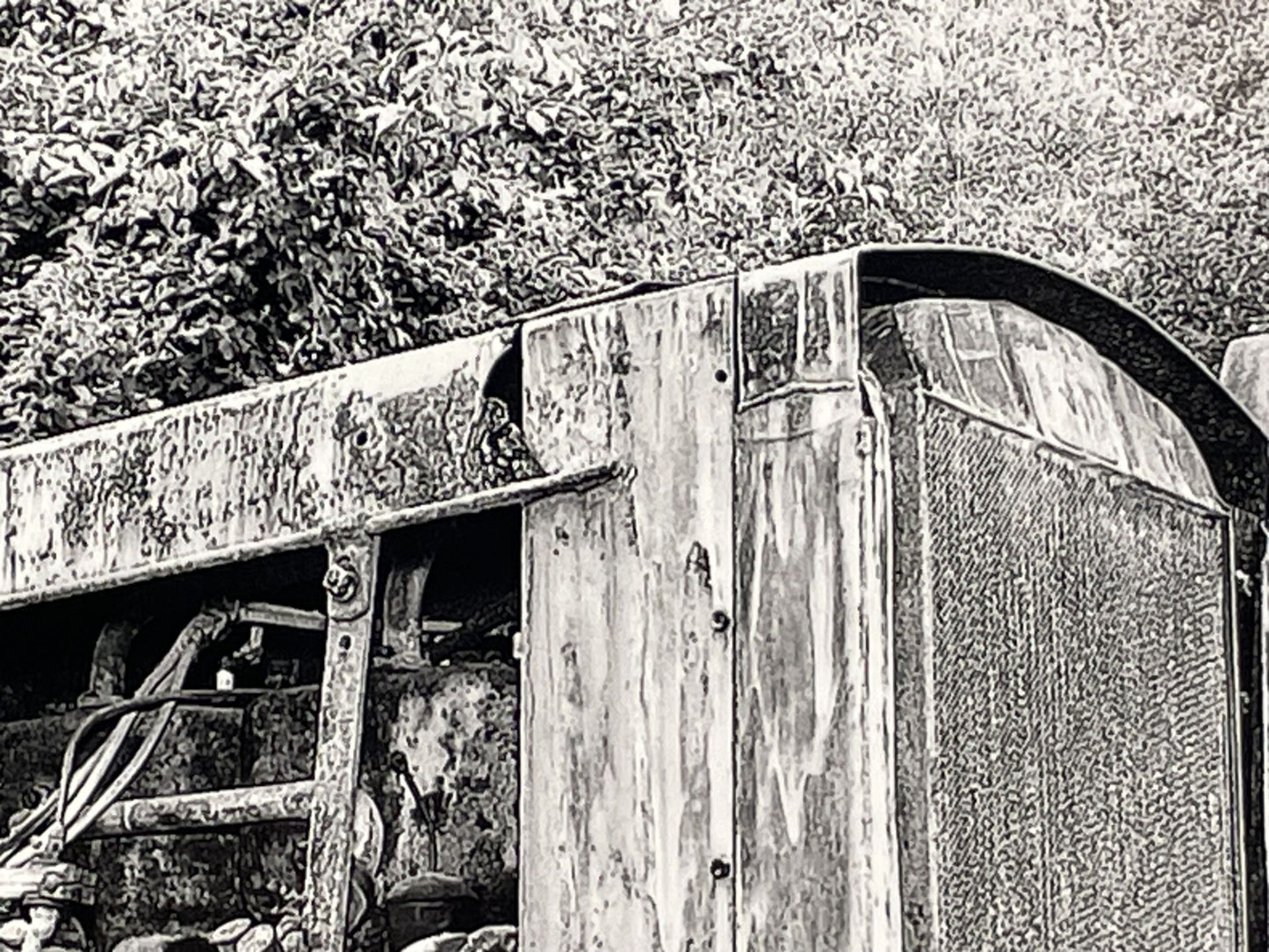Signed Large Photograph James Bouden Antique Steam Tractors Steel Mules