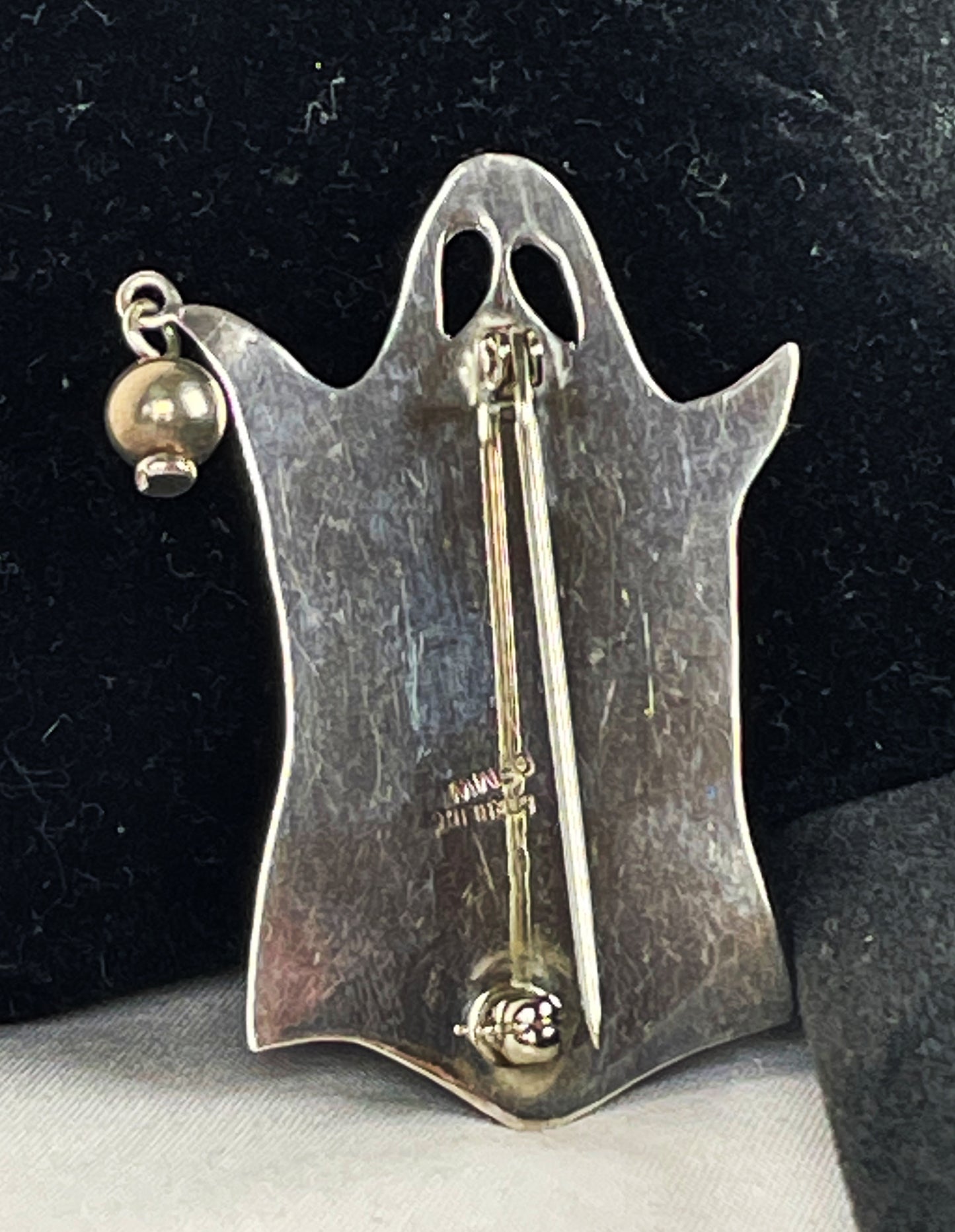 Great Falls Metal Works Vintage Sterling Silver Ghost Brooch Pin