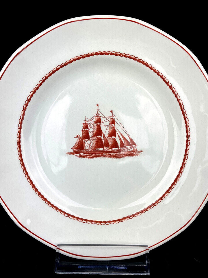 Wedgwood 4pc Red Flying Cloud Clipper Ship 6" Bread & Butter Plates