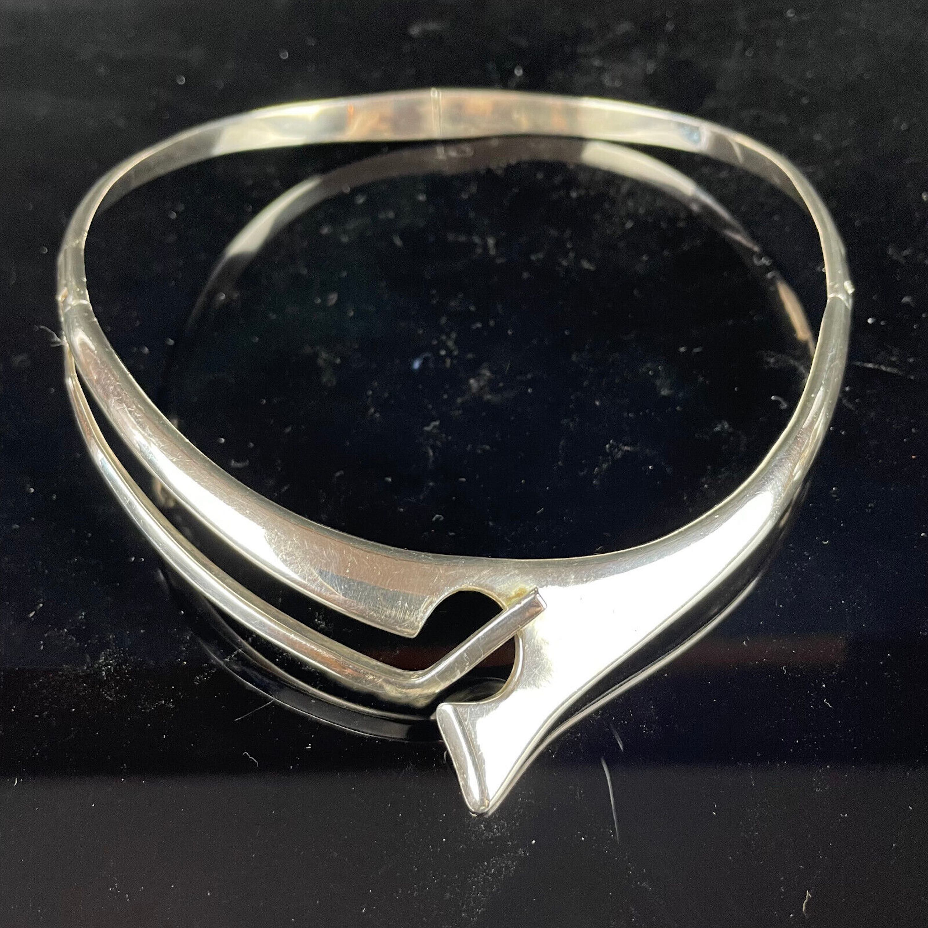 Modern Taxco Mexico Bracelet Sterling Silver on sale Geometric Bangle Size 6 .75 Square Modern Mexican Jewelry Tension Closure