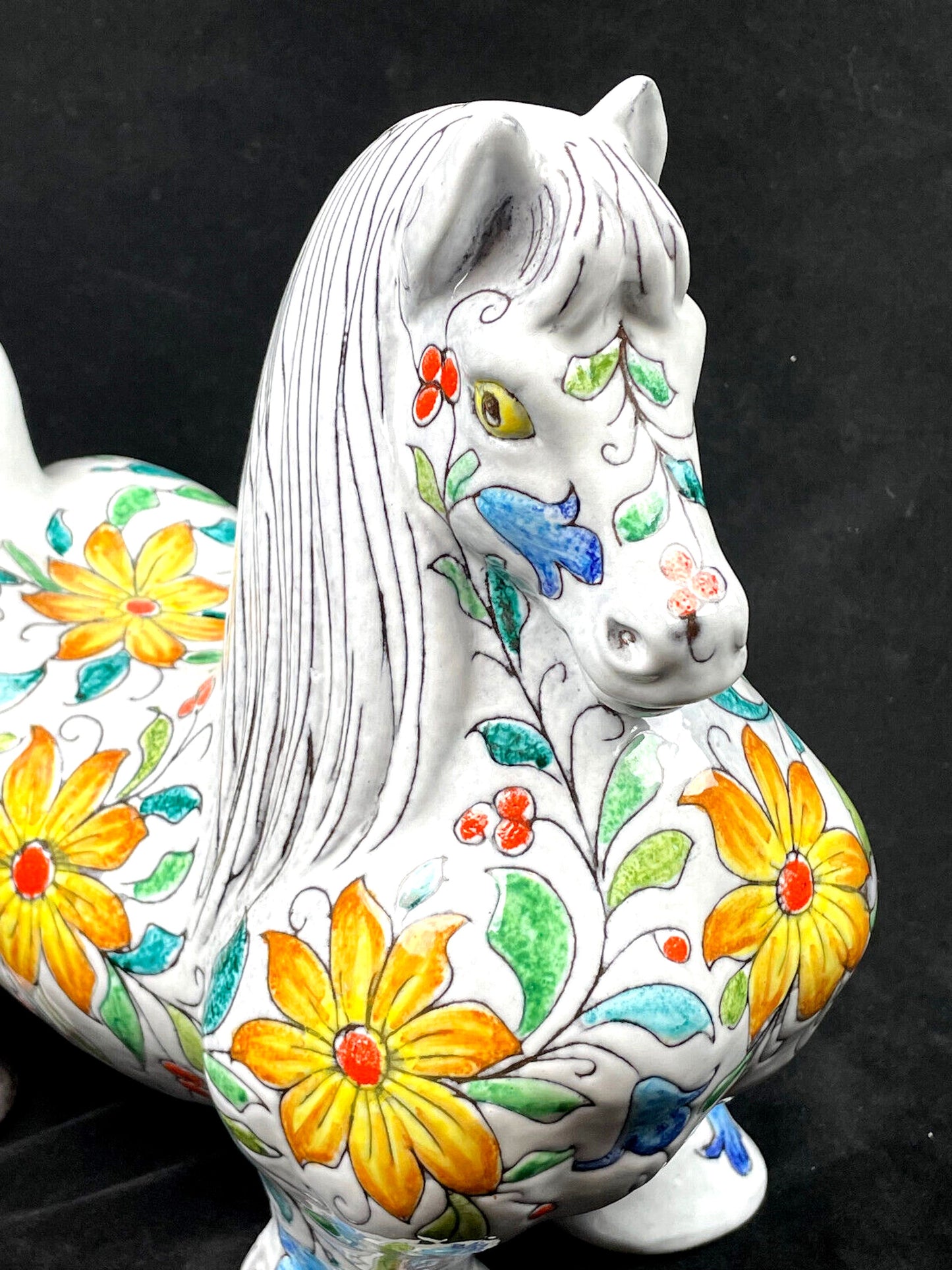1960s Italian Majolica Pottery Horse Sculpture by Mancioli for Raymor