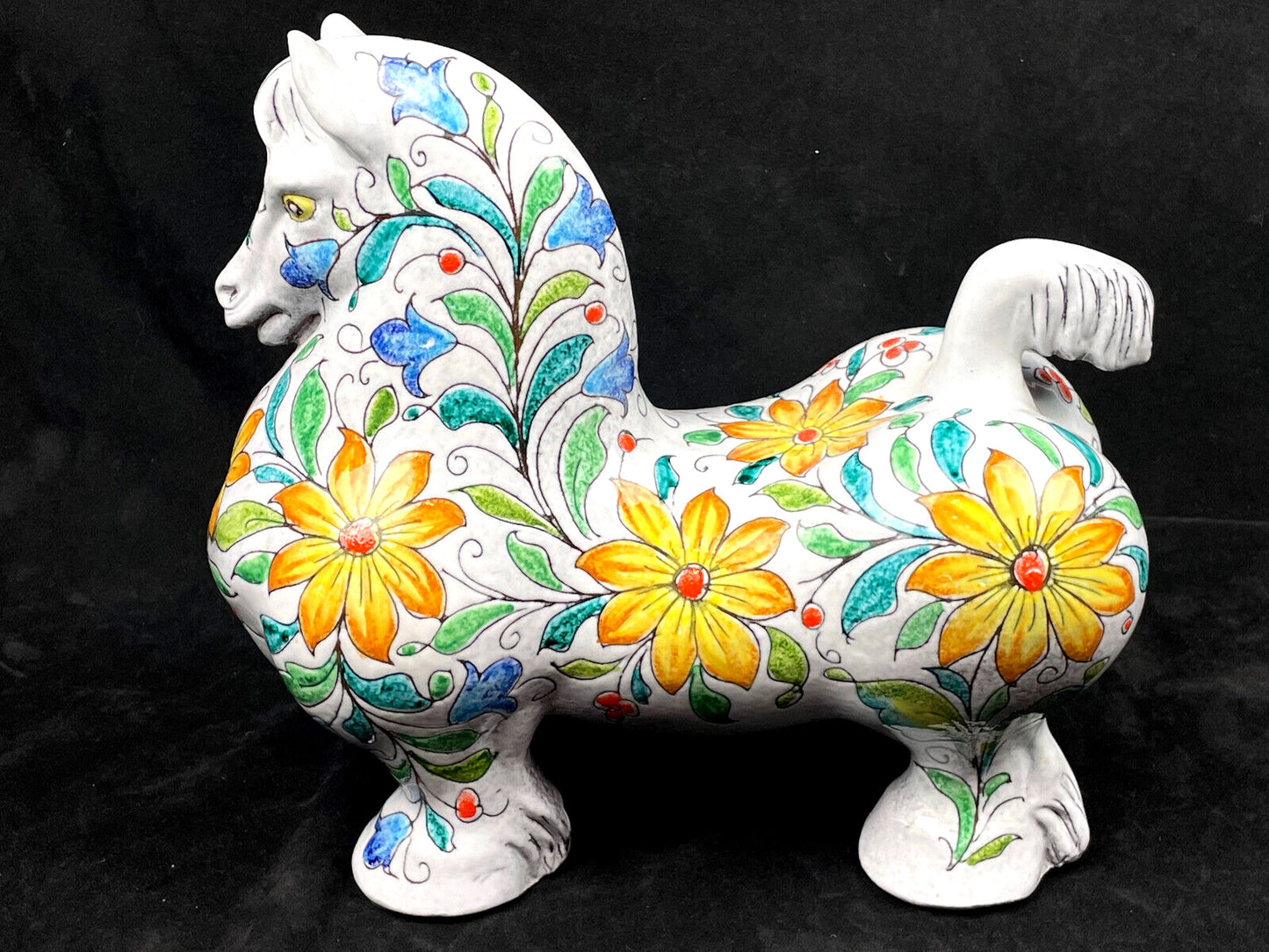 1960s Italian Majolica Pottery Horse Sculpture by Mancioli for Raymor